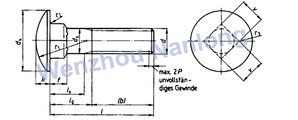 DIN 603 Mu - Carriage Bolts With Hexagon Nuts